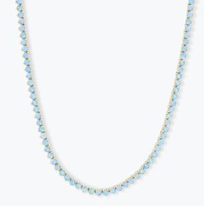 Melinda Maria Blue Ombré Opal and Gold Tennis Necklace